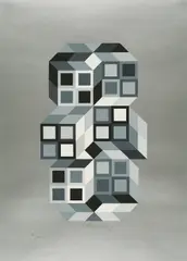 Ohne Titel by Victor Vasarely, Farbserigrafie auf leichtem Karton, sold Oct 2022