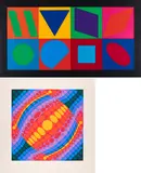 Victor Vasarely, Konvolut von 2 Serigrafien, Jeweils: Farbserigrafie auf leichtem Karton