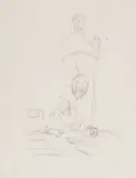 La mère de l'artiste lisant sous la lampe à Stampa I by Alberto Giacometti, 1963, Lithografie auf Velin, sold Jan 2023