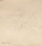 Carl Spitzweg, Baumstudie, Bleistiftzeichnung auf Papier
