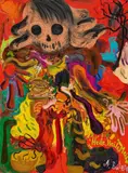 André Butzer, "Heile, Heile, Meise", 2001, Öl und Acryl auf Leinwand