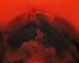 Otto Piene, "Feuerblume", 1963/64, Mischtechnik auf Leinwand