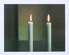 Gerhard Richter, Zwei Kerzen, 2012, Farboffset auf leichtem Karton