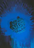 Otto Piene, Blue Sun, 1975, Farbserigrafie auf leichtem Karton