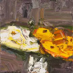 Klaus Fußmann, Rosen und Calendula, 2017, Öl auf Leinwand