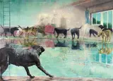 Frank Brunner, "The Pool", 2007/08, Öl auf Leinwand