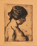 Otto Pankok, Halbakt I, 1917, Radierung auf Velin