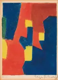 Serge Poliakoff, Composition rouge, jaune et bleue, 1959-1960, Farbradierung auf BFK RIVES (Wasserzeichen)