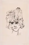 Otto Dix, Mädchenkopf (en face), 1966, Lithografie auf Japan