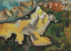 Werner Scholz, Ohne Titel (Landschaft), Öl auf Leinwand