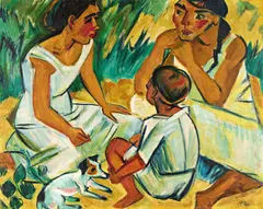 Max Pechstein, "Unterhaltung", 1920, Öl auf Leinwand