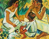 Max Pechstein, "Unterhaltung", 1920, Öl auf Leinwand