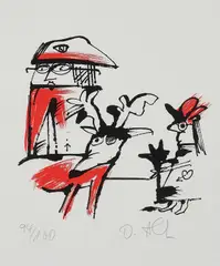 Otmar Alt, Ohne Titel, Farbserigrafie auf Velin