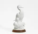 Meissen, Großes Entenpaar, Porzellan, weiß