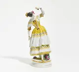 Meissen, Fanny Elßler tanzt Cachuca mit Kastagnetten, Vor 1924, Porzellan, farbiges Dekor