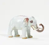 Meissen, Elefant, 20.Jh, Porzellan, farbig staffiert