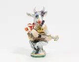 Gitarrist mit Stiermaske by Meissen, 20. Jh, Porzellan, farbig und gold staffiert, sold Nov 2022