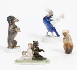 Rosenthal, Knabe auf Tukan, Knabe mit Bär, Dackel