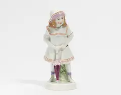 Mädchen mit Schirm by Meissen, Vor 1924, Porzellan, farbig staffiert, sold Nov 2022