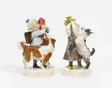 Knabe mit Hund und Mädchen mit Ziege by Meissen, 20. Jh./Vor 1924, Porzellan, farbig staffiert, sold Nov 2022