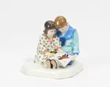 Zwei Kinder mit Bilderbuch by Meissen, Vor 1924, Porzellan, farbig staffiert, sold Nov 2022