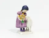 Mädchen mit Schaf by Meissen, Vor 1924, Porzellan, farbig staffiert, sold Nov 2022