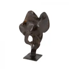 Andreas Bindl, Kleine Plastik "Kopf mit Wolke", Bronze, braun patiniert
