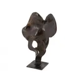Andreas Bindl, Kleine Plastik "Kopf mit Wolke", Bronze, braun patiniert