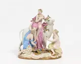 Europa auf dem Stier by Meissen, 19.Jh, Porzellan, farbig und gold staffiert, sold Nov 2022