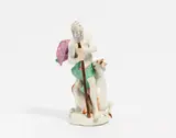 Neptun mit Hippokamp als Allegorie des Wassers by Meissen, 18. Jh, Porzellan, farbig und gold staffiert, sold Nov 2022