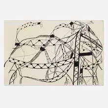 Untitled by Ben Shahn, 1947, ink on paper, sold Apr 2024
