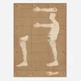 Jack Stuck, Self Portrait—Collage of Complete Body Measurements, 1967, etching and collage on paper
