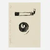 Donald Sultan, Eightball, Cigarette, 1997, watercolor on paper