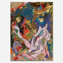 Ben Jamie, Adore, 2018, oil, distemper, wax, and charcoal on linen
