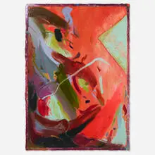 Ahna Serendren, From Whence You Were Born, 2017, acrylic, oil and mixed media on canvas in Hydrocal artist's frame