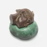 Robert Graham, Untitled (Woman's Head on Pillow), 2002, patinated bronze