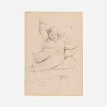 David Park, Portrait of Margret Van Horn, c. 1935, graphite on paper