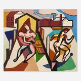 Joseph 'Jo' Lambert Cain, Persons on Pier, 1948, oil on Masonite