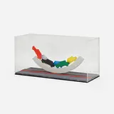 Lloyd Hamrol, Uptown Rocker maquette, 1986, enameled steel, concrete, painted wood in artist's display case