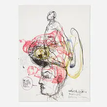 Buda iluminandose by Carlos Quintana, 2011, mixed media on paper, sold Apr 2024