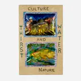 Thomas Lanigan-Schmidt, The Incubation of Culture within the Stream of Consciousness, 1987-90, mixed media collage, foil, plastic, staples on wood panel