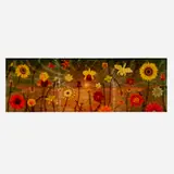 L. C. Armstrong, Sunset Over Sea of Bliss (triptych), 2001, acrylic, bomb fuse, and resin on linen on wood panel