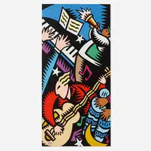 Burton Morris, Music, 1998, acrylic on canvas