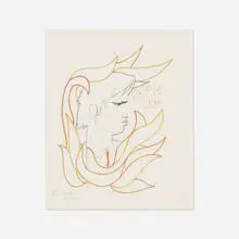 Untitled (Toréador flamboyant) by Jean Cocteau, 1963, crayon and ink on paper, sold Apr 2024