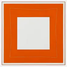 Claudio Verna, Arancio, 1970, acrylic on linen in artist's frame