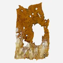 Anna Betbeze, Pottery, 2013, gesso, acid dyes, watercolor, and ash on wool