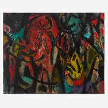 Untitled (from the Huntsville, Alabama series) by Harold Christopher Davies, c. 1950, oil on linen, sold Apr 2024