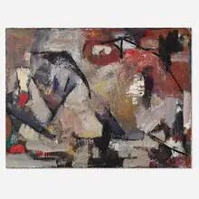 Untitled by Harold Christopher Davies, 1959, oil on linen, sold Apr 2024