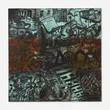 Sergei Bugaev, Rebus #15, 1993, acrylic on copper