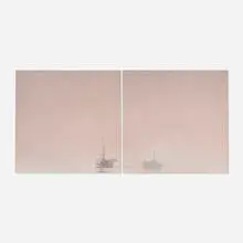 Chris Sauter, Building a Union (diptych), 2004, graphite and spray paint on MDF